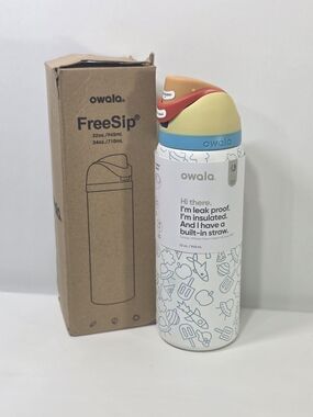 Owala FreeSip 32oz NWT Leak Proof Insulated Water Bottle Straw Lid Cute Print 🔥